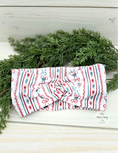 Load image into Gallery viewer, Ribbed Christmas Bows Front Knot Headband
