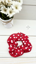 Load image into Gallery viewer, Red Polka Dot Scrunchie
