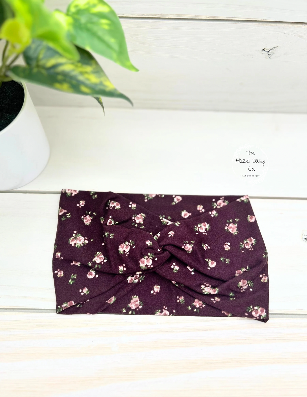 Wine Roses Front Knot Headband