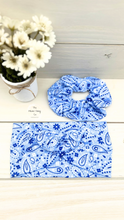Load image into Gallery viewer, Blue Bandana Scrunchie
