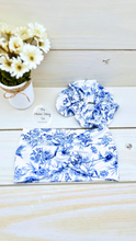 Load image into Gallery viewer, Blue China Flowers Scrunchie
