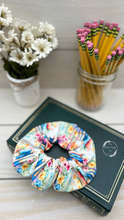 Load image into Gallery viewer, Floral Book Stacks Scrunchie
