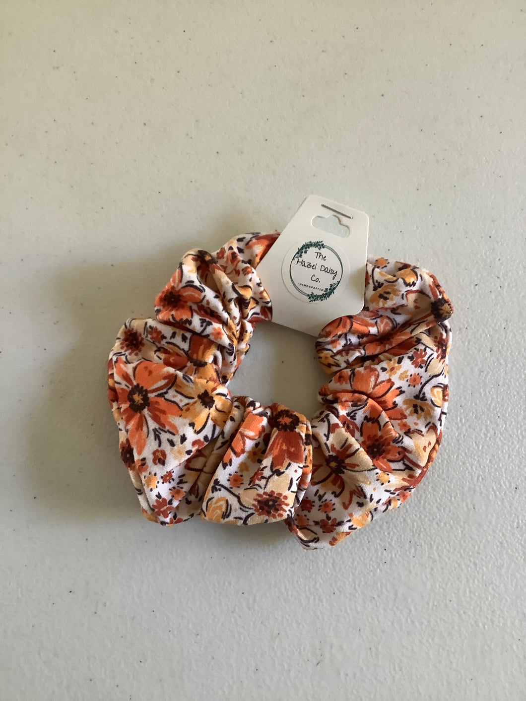 Orange Flowers Scrunchie
