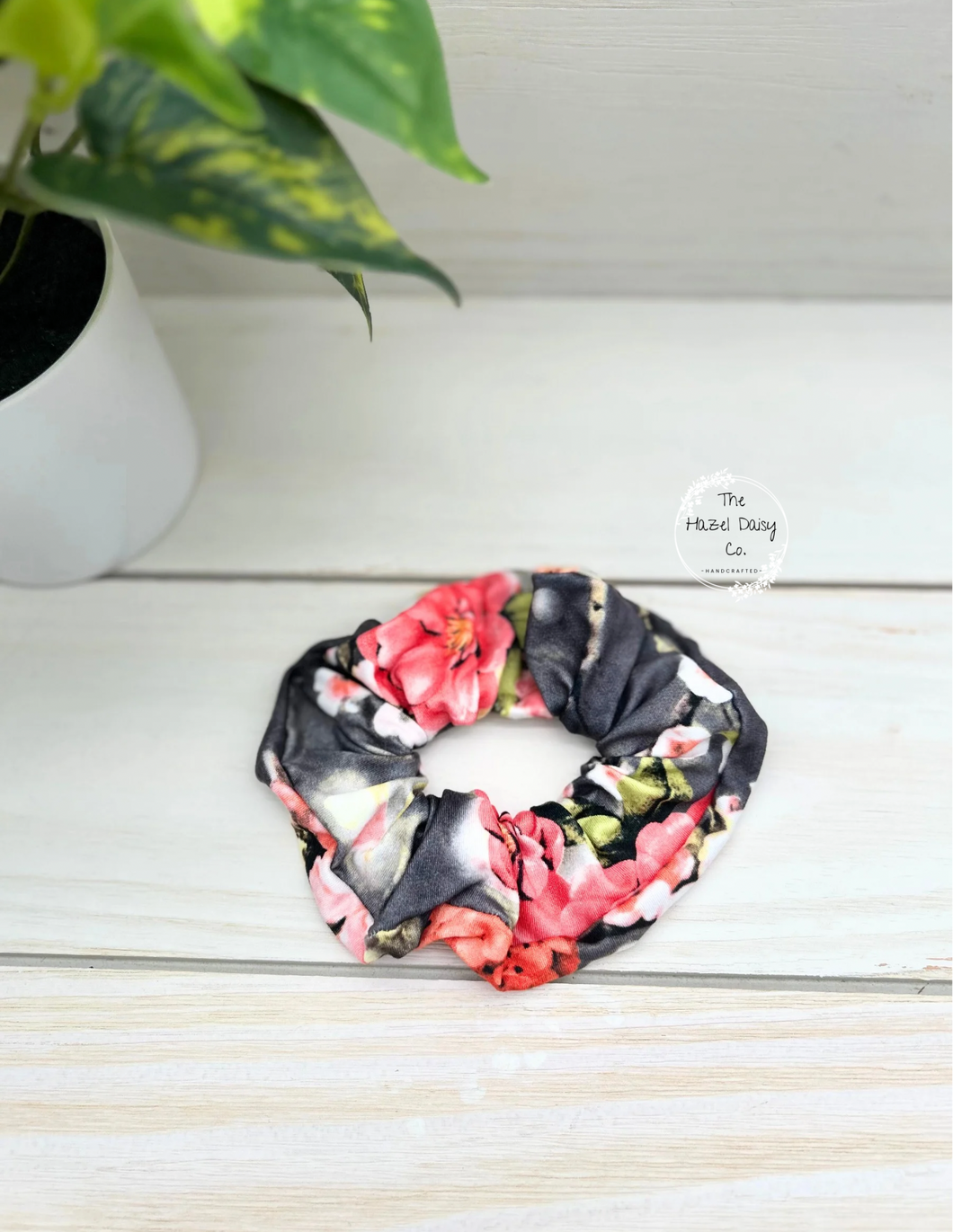 Wildflowers on Black Scrunchie
