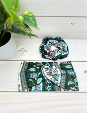 Load image into Gallery viewer, Green Boho Florals Scrunchie
