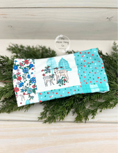Load image into Gallery viewer, Blue Christmas Patchwork Front Knot Headband
