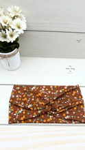 Load image into Gallery viewer, Ribbed Sepia Brown Colorful Daisies Front Knot Headband
