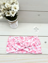 Load image into Gallery viewer, Antique Pink Roses Front Knot Headband

