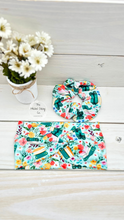 Load image into Gallery viewer, Books and Flowers Scrunchie
