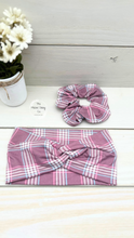 Load image into Gallery viewer, Mauve Plaid Scrunchie
