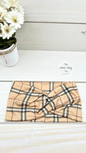 Load image into Gallery viewer, Burberry Plaid Front Knot Headband

