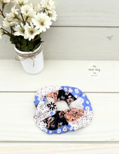 Load image into Gallery viewer, Pink Blue Patchwork Scrunchie
