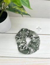 Load image into Gallery viewer, Olive Stencil Floral Scrunchie
