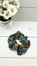 Load image into Gallery viewer, Farmhouse Brown Botanical Scrunchie
