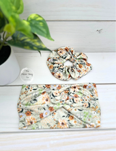 Load image into Gallery viewer, Vintage Sage Autumn Botanical Scrunchie
