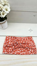 Load image into Gallery viewer, Terracotta Cheetah Front Knot Headband
