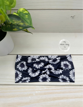 Load image into Gallery viewer, Navy Sunflowers Front Knot Headband

