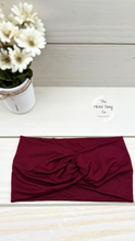 Load image into Gallery viewer, Burgundy Front Knot Headband
