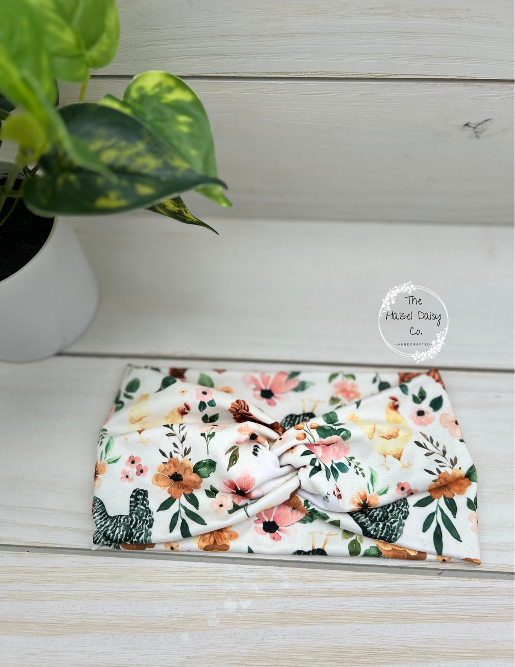 Chicken Floral Front Knot Headband
