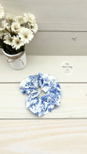 Load image into Gallery viewer, Blue China Flowers Scrunchie
