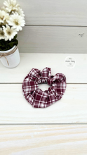 Load image into Gallery viewer, Burgundy Plaid Scrunchie
