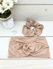 Load image into Gallery viewer, Latte Gold Shimmer Scrunchie

