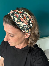 Load image into Gallery viewer, Dark Green Orange Floral Headband
