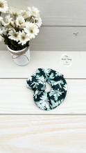 Load image into Gallery viewer, Dark Green Daisies Scrunchie
