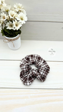 Load image into Gallery viewer, Brown Plaid Scrunchie
