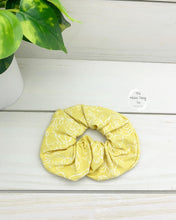 Load image into Gallery viewer, Yellow Rose Stencil Scrunchie
