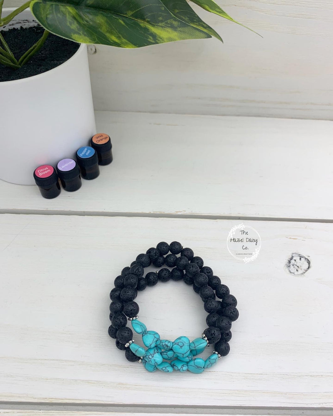 Turquoise Hearts Diffuser Bracelet