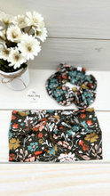 Load image into Gallery viewer, Farmhouse Brown Botanical Scrunchie
