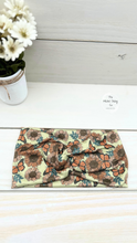 Load image into Gallery viewer, Vintage Butterflies Sunflowers Front Knot Headband
