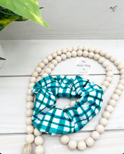 Load image into Gallery viewer, Green and White Plaid Scrunchie
