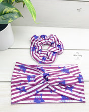 Load image into Gallery viewer, Stripes and Stars Front Knot Headband
