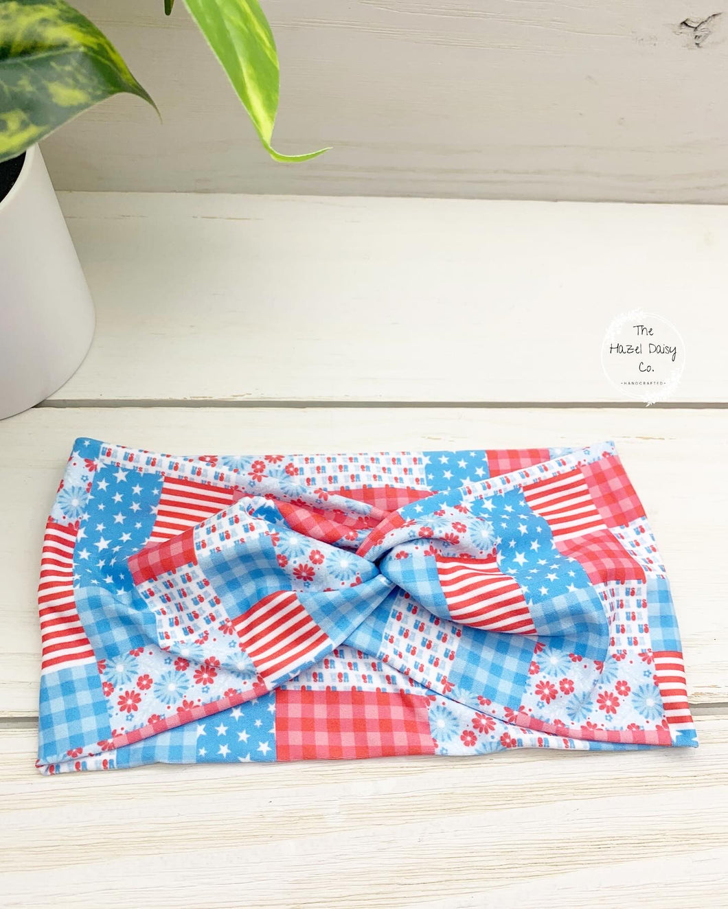 Patriotic Patchwork Front Knot Headband