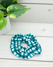 Load image into Gallery viewer, Hunter Green and White Plaid Scrunchie
