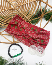 Load image into Gallery viewer, Red Christmas Sweater Front Knot Headband

