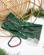 Load image into Gallery viewer, Green Christmas Sweater Front Knot Headband
