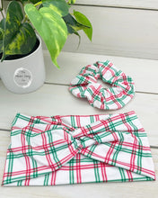 Load image into Gallery viewer, White Christmas Plaid Front Knot Headband
