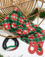Load image into Gallery viewer, Green Christmas Plaid Top Front Knot Headband
