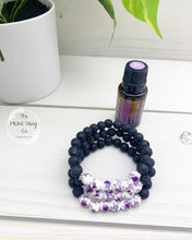 Load image into Gallery viewer, Purple Floral Diffuser Bracelet
