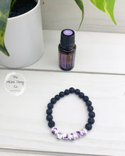 Load image into Gallery viewer, Purple Floral Diffuser Bracelet
