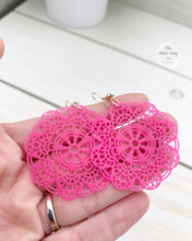 Load image into Gallery viewer, Hot Pink Doilies Earrings

