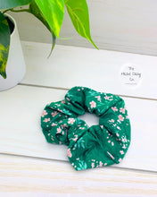 Load image into Gallery viewer, Green Botanical Scrunchie
