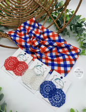 Load image into Gallery viewer, Patriotic Gingham Front Knot Headband
