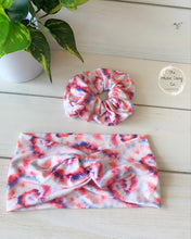 Load image into Gallery viewer, Patriotic Tie Dye Front Knot Headband
