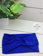 Load image into Gallery viewer, Royal Blue Front Knot Headband
