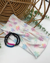Load image into Gallery viewer, Colorful Snowflakes Front Knot Headband
