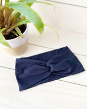 Load image into Gallery viewer, Navy Front Knot Headband
